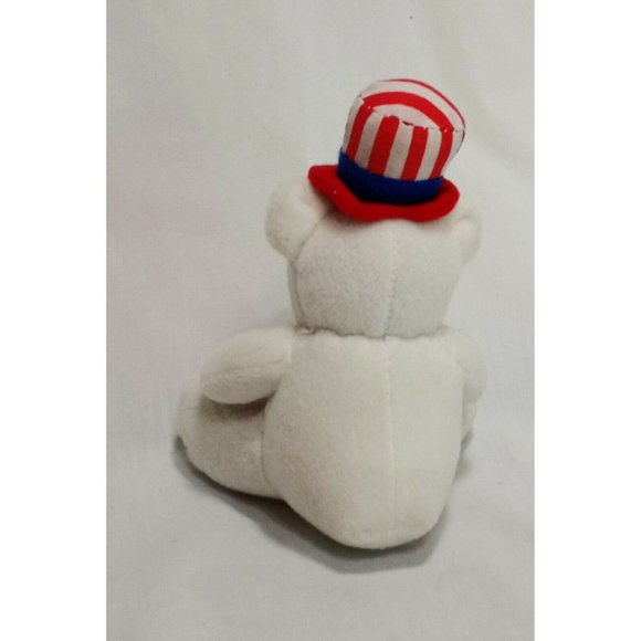 Teddy Bear Patriotic USA Plush Stuffed Animal 5" OTC Red White Blue Star - Picture 3 of 9